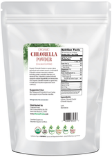 Back of the bag image for 5 lb of Organic Chlorella Powder Cracked Cell Wall