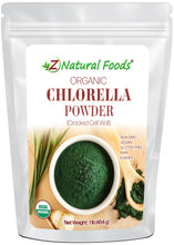Front of the bag image for 1lb of Organic Chlorella Powder Cracked Cell Wall