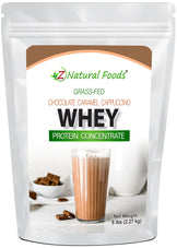 Chocolate Caramel Cappuccino Whey Concentrate front of the bag image 5 lb