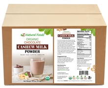 Chocolate Cashew Milk Powder - Organic front and back label image bulk