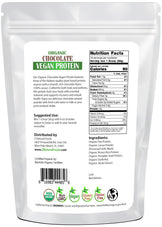 Chocolate Vegan Protein - Organic back of the bag image 1 lb