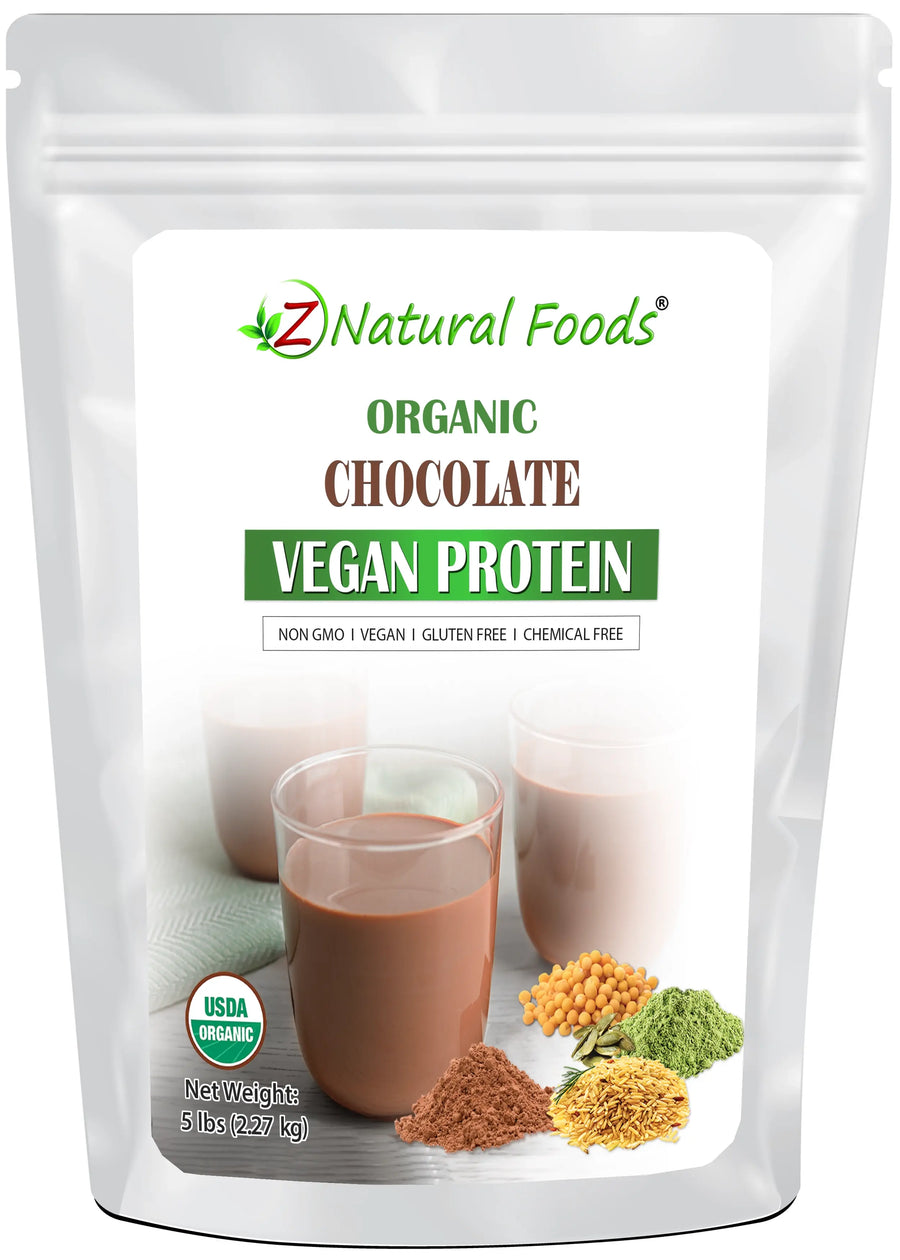Chocolate Vegan Protein - Organic front of the bag image 5 lb