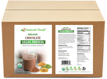Chocolate Vegan Protein - Organic front and back label image in bulk