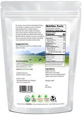 Chocolate Whey Protein Concentrate Organic back of the bag image 1 lb