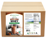 Chocolate Whey Protein Concentrate Organic front and back label image in bulk