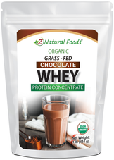 Chocolate Whey Protein Concentrate Organic front of the bag image 1 lb