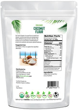 Image of back of 3 lb bag of Coconut Flour - Organic