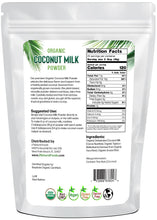 Back of the bag image of Coconut Milk Powder - Organic 1 lb