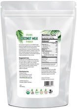 Back of the bag image of Coconut Milk Powder - Organic 5 lb