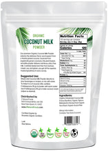Back of the bag image of Coconut Milk Powder - Organic 5 lb