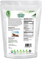 Back of the bag image of Coconut - Shredded, Raw Organic 1 lb