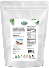 Back of the bag image of Coconut - Shredded, Raw Organic 5 lb