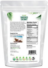 Back of the bag image of Coconut - Shredded, Raw Organic 5 lb