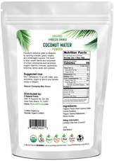 1 lb Coconut Water Powder - Organic Freeze Dried back of bag image