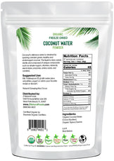 1 lb Coconut Water Powder - Organic Freeze Dried back of bag image