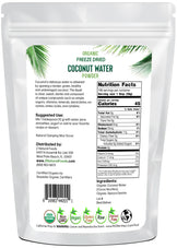 5 lb Coconut Water Powder - Organic Freeze Dried back of bag image