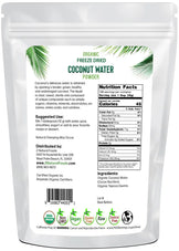 5 lb Coconut Water Powder - Organic Freeze Dried back of bag image