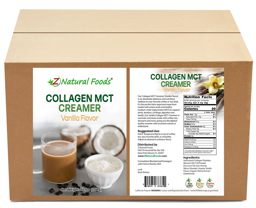 Photo of front and back label image of Collagen Creamer (Vanilla Flavor) Bulk