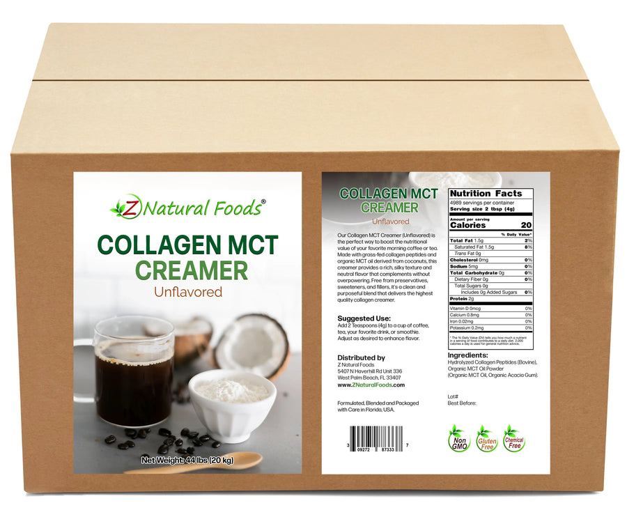 Photo of front and back label image for Collagen Creamer (Unflavored) in bulk