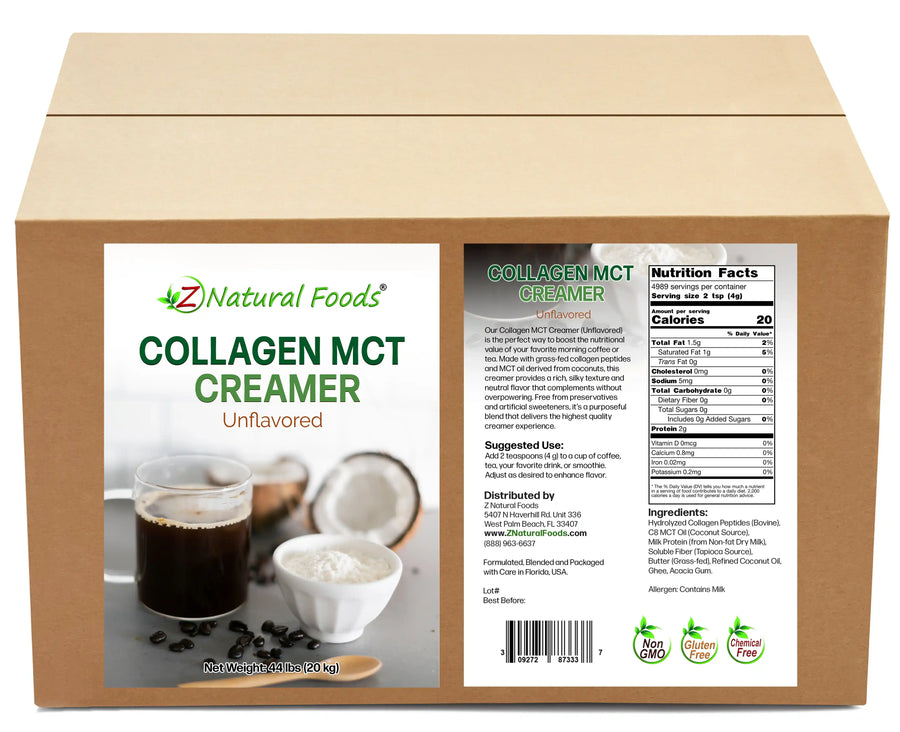 Photo of front and back label image of Collagen Creamer (Unflavored) in bulk