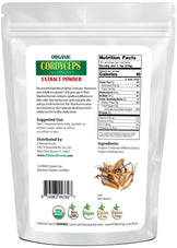 Back of the 1 lb bag image of Cordyceps Extract Powder Organic