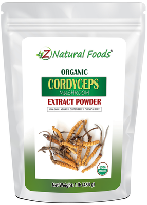 Front of the 1 lb bag image of Cordyceps Extract Powder Organic