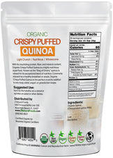 Crispy Puffed Quinoa - Organic back of the bag image 1 lb