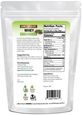 Photo of back of 5 lb bag of Dark Chocolate Whey Protein Isolate