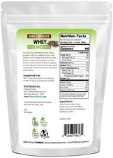 Photo of back of 5 lb bag of Dark Chocolate Whey Protein Isolate