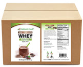 Photo of front and back label image of Dark Chocolate Whey Protein Isolate in bulk