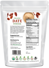 Organic Date Powder back of the bag image 1 lb