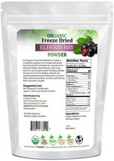 Elderberry Powder - Organic Freeze Dried back of the bag image 1 lb