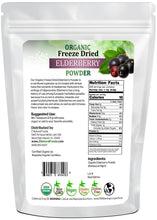 Elderberry Powder - Organic Freeze Dried back of the bag image 5 lb