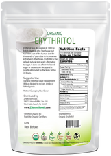 Photo of back of 1 lb bag of Erythritol - Organic