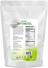 Photo of back of 10 lb bag of Erythritol - Organic