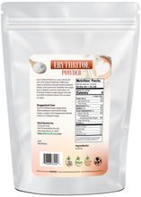 Photo of the back of 3 lb bag of Erythritol Powder