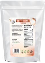 Photo of the back of 10 lb bag of Erythritol Powder