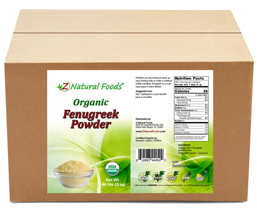 Front and back label image for Fenugreek Seed Powder - Organic in bulk