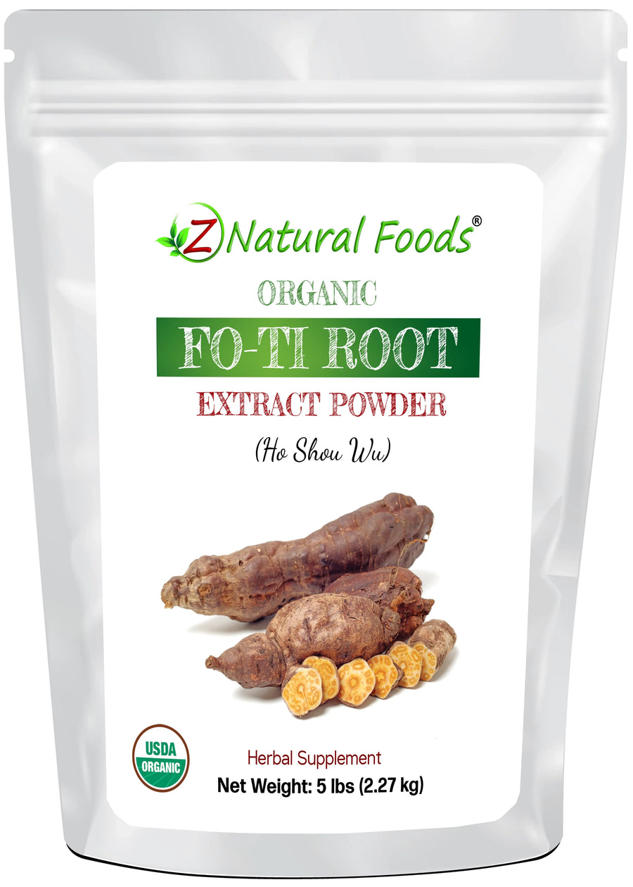 Fo-Ti Root Extract Powder (Ho Shou Wu) - Organic front of the bag image 5 lb