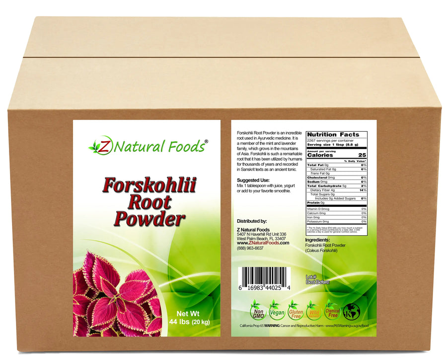 Forskohlii Root Powder front and back label image in bulk