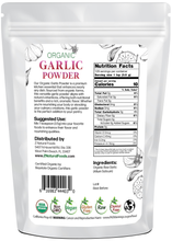 Back of the bag image of Garlic Powder - Organic 1 lb