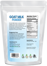 Photo of back of 1 lb bag of Goat Milk Powder