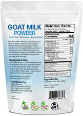 Photo of back of 1 lb bag of Goat Milk Powder