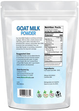 Photo of back of 5 lb bag of Goat Milk Powder