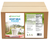 Photo of front and back label for Goat Milk Powder in bulk