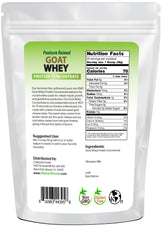 Photo of back of 1 lb bag of Goat Whey Protein Concentrate