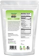 Photo of back of 5 lb bag of Goat Whey Protein Concentrate