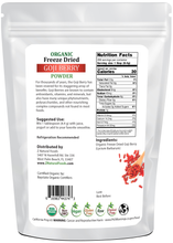 Back of the bag 1 lb image of Goji Berry Powder - Organic Freeze Dried