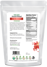 Back of the bag 1 lb image of Goji Berry Powder - Organic Freeze Dried