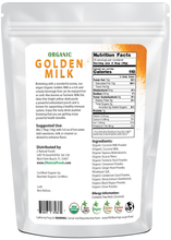 Photo of back of 1 lb bag of Golden Milk - Organic